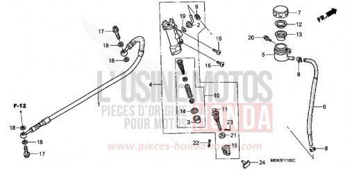 FREIN ARRIERE MAITRE-CYLINDRE XR650R4 de 2004